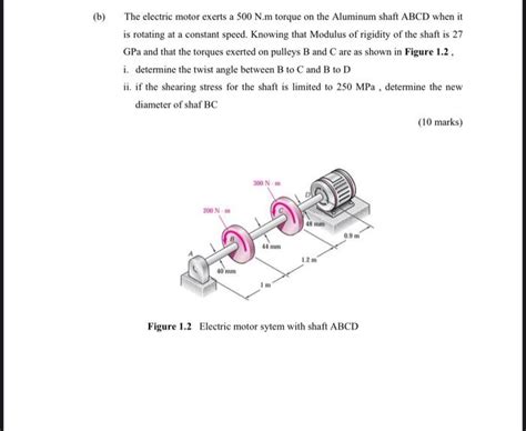 Solved B The Electric Motor Exerts A N M Torque On The Chegg