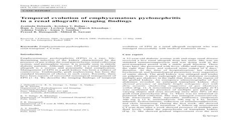 Temporal Evolution Of Emphysematous Pyelonephritis In A Renal Allograft