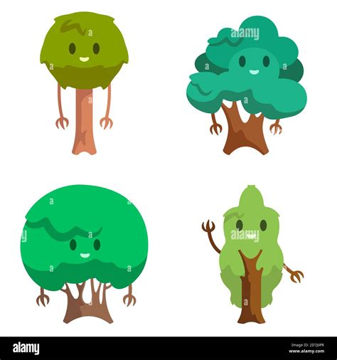 árboles de dibujos animados vector vector árbol de dibujos animados