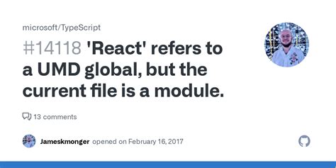 React Refers To A UMD Global But The Current File Is A Module