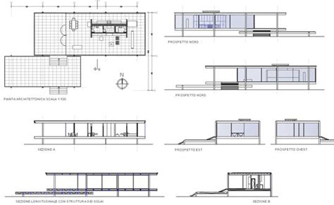 Farnsworth House Dwg 2D Piantine Di Case Architettura Concettuale