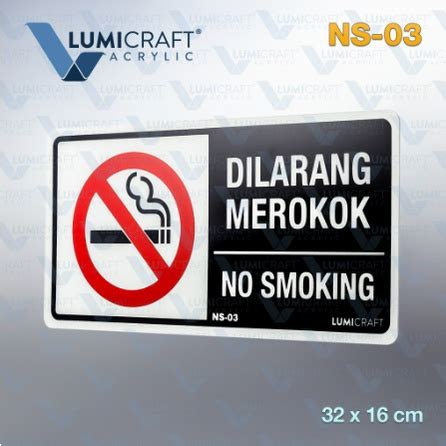 Jual No Smoking Sign Lambang Dilarang Merokok Akrilik X Cm Besar