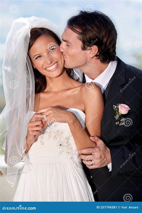 He Cant Get Enough Of His New Bride A Bride And Groom On Their Wedding Day Stock Image Image