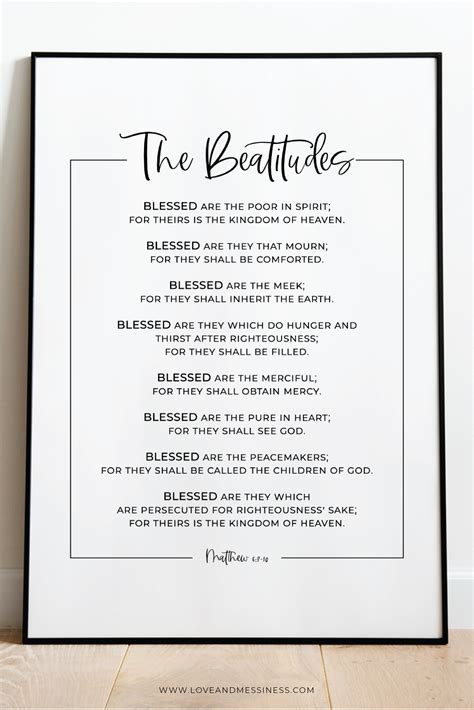 The Beatitudes Printable Wall Art Matthew 6 8 10 Scripture Print Artofit