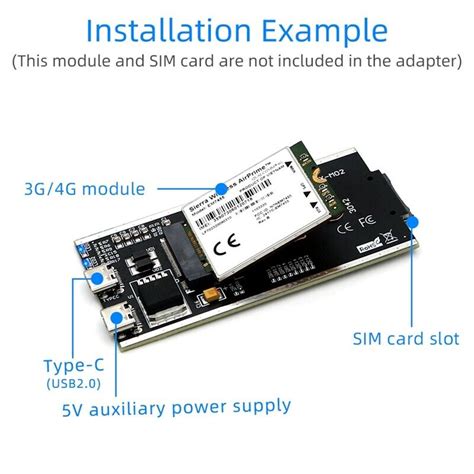 Ngff M To Usb Type C Adapter With Sim Card Slot And Auxiliary