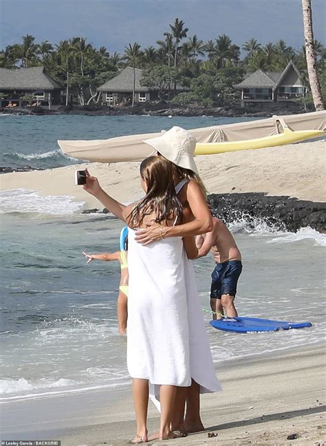 Kevin Costner S Bikini Clad Ex Christine Baumgartner Looks Jovial As She Hits The Beach In