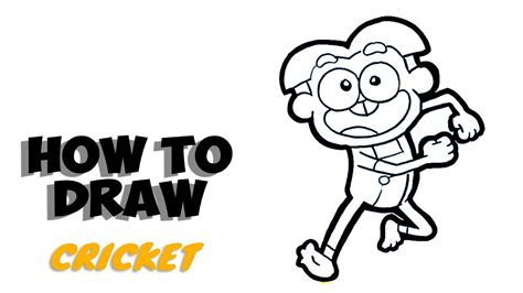 How To Draw Cricket Easy Step By Step Youtube