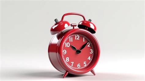 Alarm Clocks Retro Style Clock Isolated Red In D Render On White