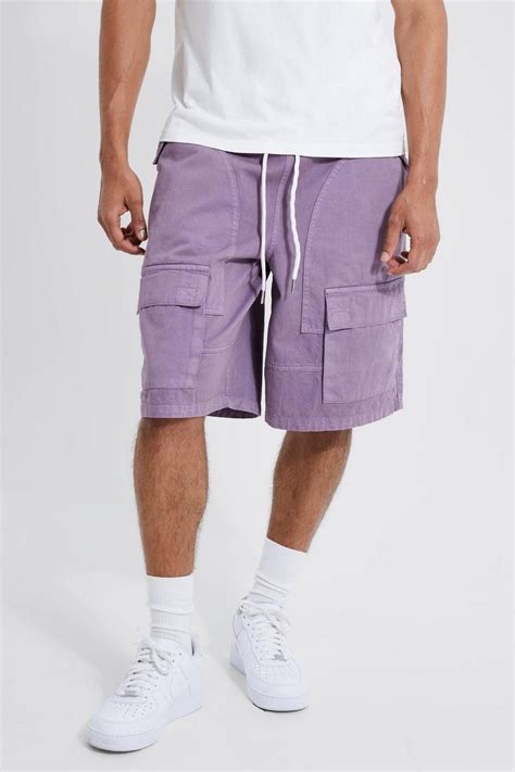 Fixed Waist Relaxed Cargo Contrast Short Boohoo Uk