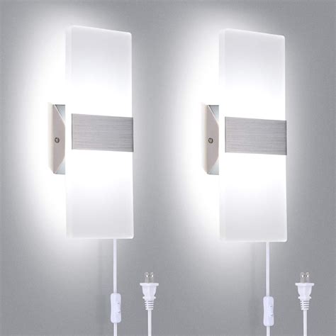 Trlife Modern Wall Sconces Set Of Two Plug In Wall Sconces W K