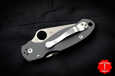 Spyderco Para 3 Dark Gray With Stonewash Maxamet Steel Folder C223gpdg