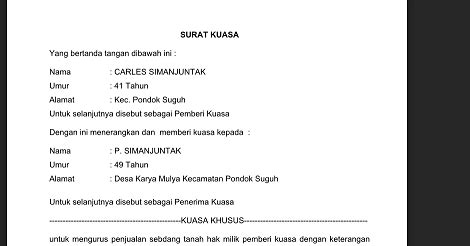 Detail Surat Kuasa Contoh Doc Koleksi Nomer