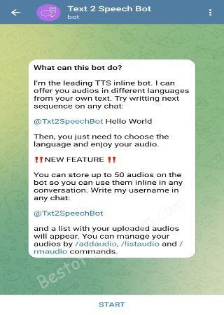 Text 2 Speech Tool Telegram