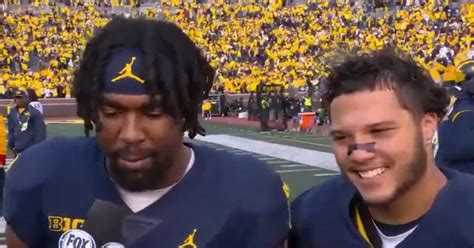 Michigan Rbs Donovan Edwards Blake Corum Thank Coach Mike Hart After