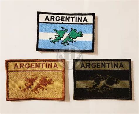 Parche Bordado Bandera Argentina Malvinas Verde Arena Clasic