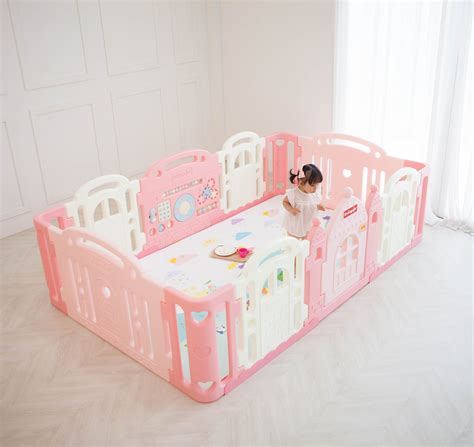 DWINGULER Castle Playpen- Baby Pink – playmatusa.com