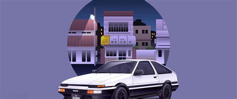 3440x1440 Toyota Sprinter Trueno Ae86 Iniital D Minimal UltraWide Quad ...