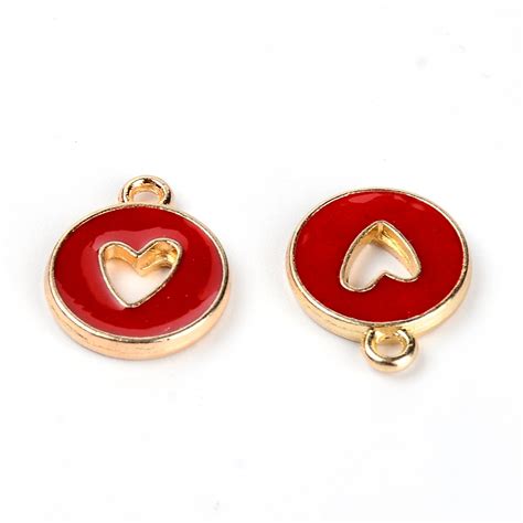 Bedel Open Hart Rood Goud Sieraden Maken Yfybeads