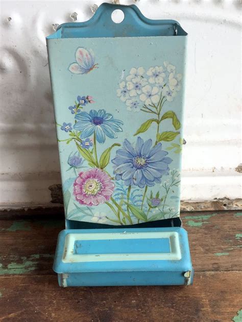 Vintage Metal Tin Match Safe Rusty Chippy Blue With Litho Etsy