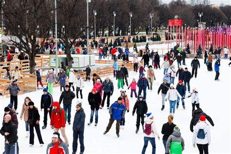 Muchedumbres De Pista De Patinaje De Los Ciudadanos En El Parque De