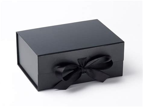 Luxury Folding Black A5 Gift Hamper Box with magnet snap shut closure ...