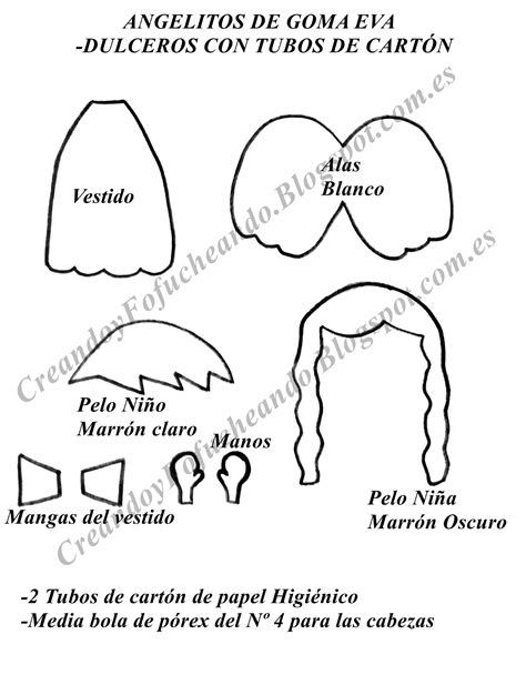 Angelitos de Goma eva Dulceros con Tubos de Cartón Creando y Fofucheando