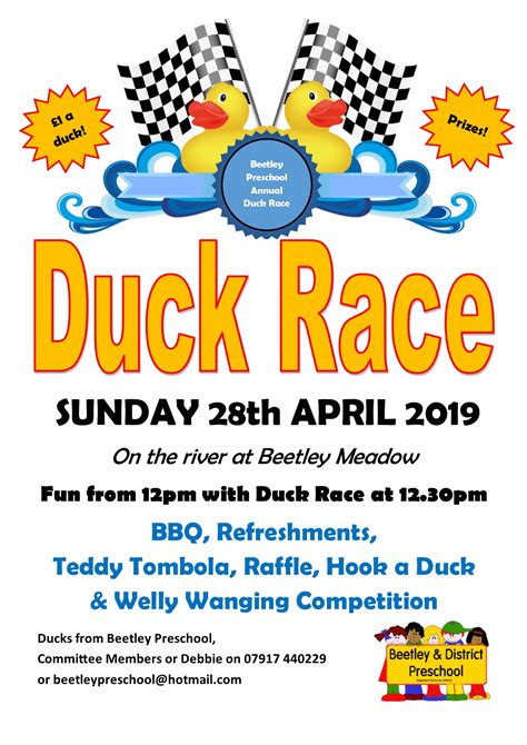 Duck Race Poster 2019 Beetley Preschool