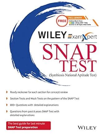 Buy Wiley S Examxpert Snap Test Symbiosis National Aptitude Test Book