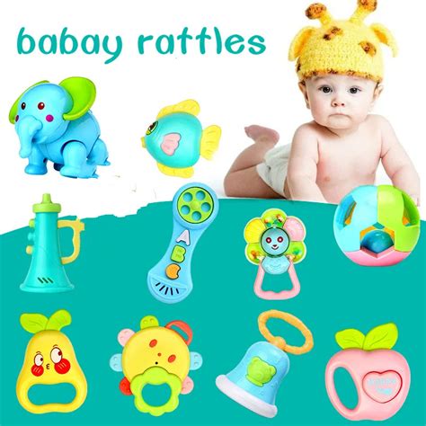 Teether Hand Shake Bed Bell Newborns Plastic Animal Rattlesbaby Rattles