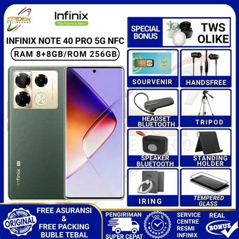 Jual Infinix Note 40 Pro 5g Note 40 4g Note 40s Nfc Ram 8256gb