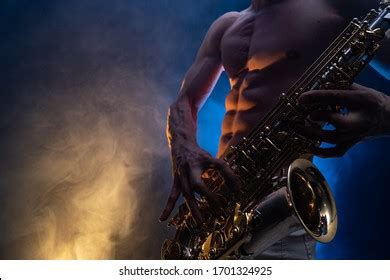 Muscular Man Naked Torso Playing On Stock Photo Shutterstock