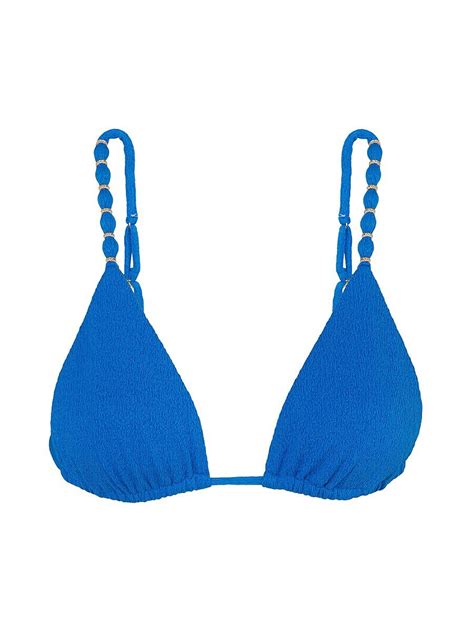 VIX PAULA HERMANNY Women S Firenze Beaded Triangle Bikini Top Blue Ocean Editorialist