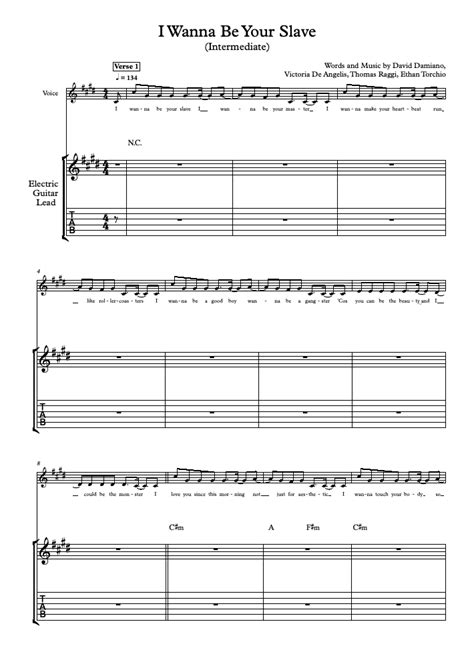 I Wanna Be Your Slave (Lead Guitar)