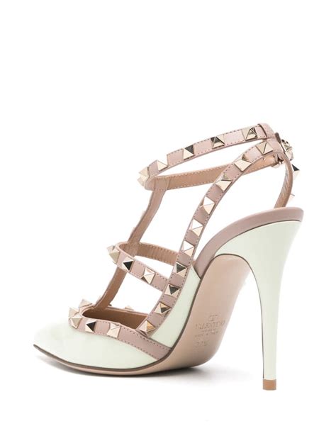 Valentino Garavani Rockstud Caged Leather Pumps In Green ModeSens