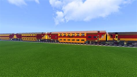 Minecraft Indian Lhb Ac Double Decker Express Train Cars Tutorial Youtube