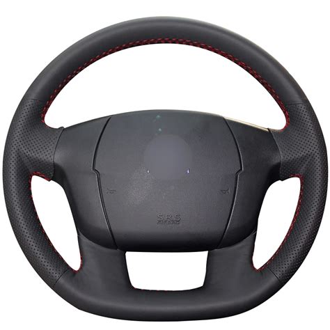 Black Synthetic Leather Car Steering Wheel Cover For Citroen C4 C4l Car Steering Wheel Cover