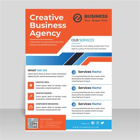 Orange Blue Corporate Flyer Template Freepng