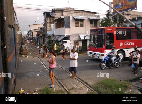 New Coach Bus People Living Along The Railway Maninal Train Station