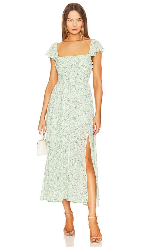 Astr The Label Luisa Dress In Green Multi Floral Revolve