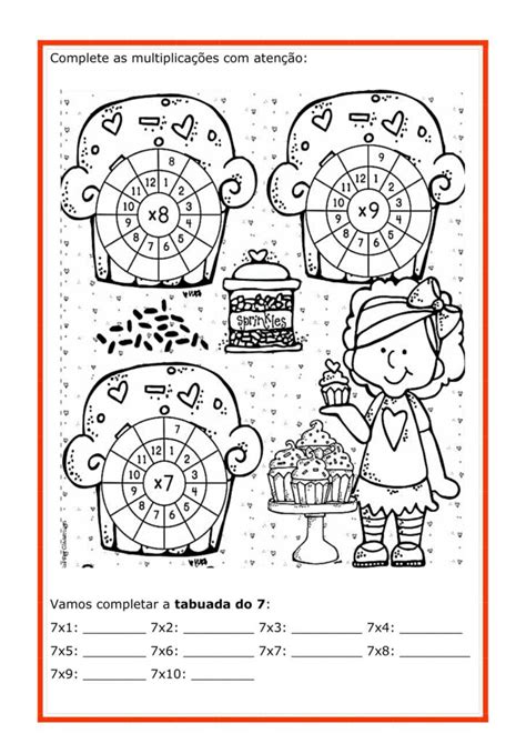 ATIVIDADES DE MATEMÁTICA MULTIPLICAÇÃO TABUADA Cuca Super legal