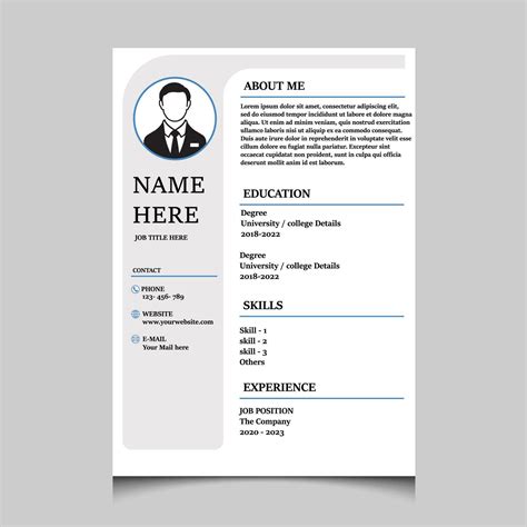 Infographic Cv Template Classy Employment Interview Minimalist Sample