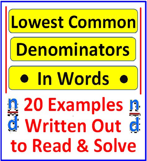 Lowest Common Denominators 20 Examples Written Out Made By Teachers