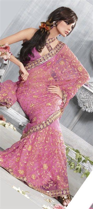 Net Bridal Saree In Pink And Majenta With Embroidered Work Party Wear