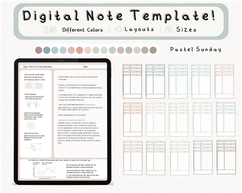 Digital Note Template Cornell Notes Student Note Taking Ipad