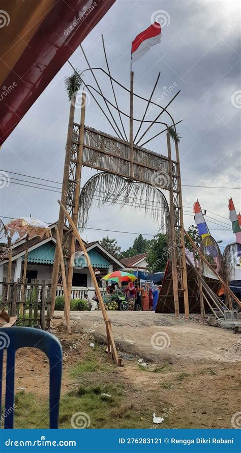 The Mascot During A Traditional Lampung Event Called Begawi Stock Image