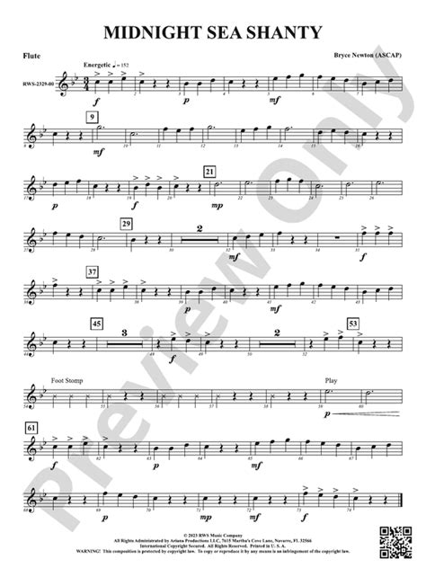 Midnight Sea Shanty 1st Flute 1st Flute Part Bryce Newton Digital