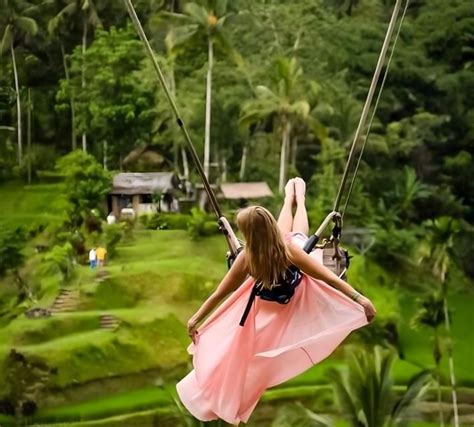 Ubud Bali Swing Wi Tynia Wody Taras Ry Owy Wycieczka Nad Wodospad