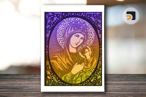 Ave Maria Light Box Maria Virgin Template For Cricut Package Svg