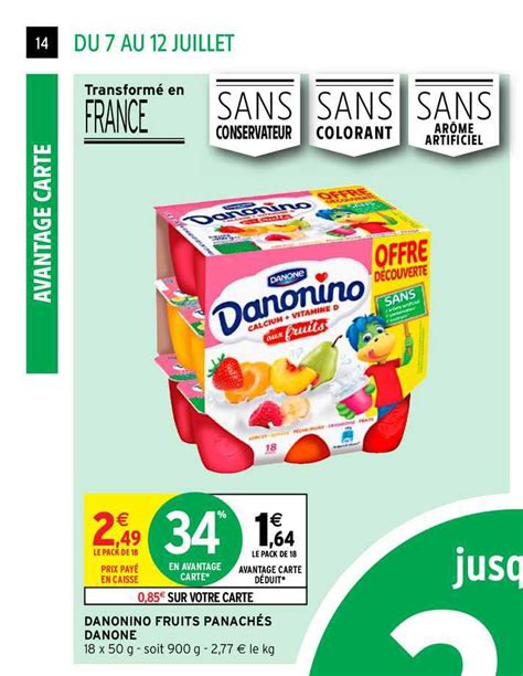 Promo Danonino Fruits Panach S Danone Chez Intermarch Express