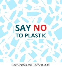 Set No Plastics Sign Environmental Problem Stock Vector Royalty Free